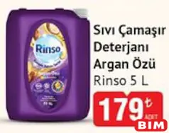 RİNSO SIVI ÇAMAŞIR DETERJANI ARGAN ÖZÜ 5 L